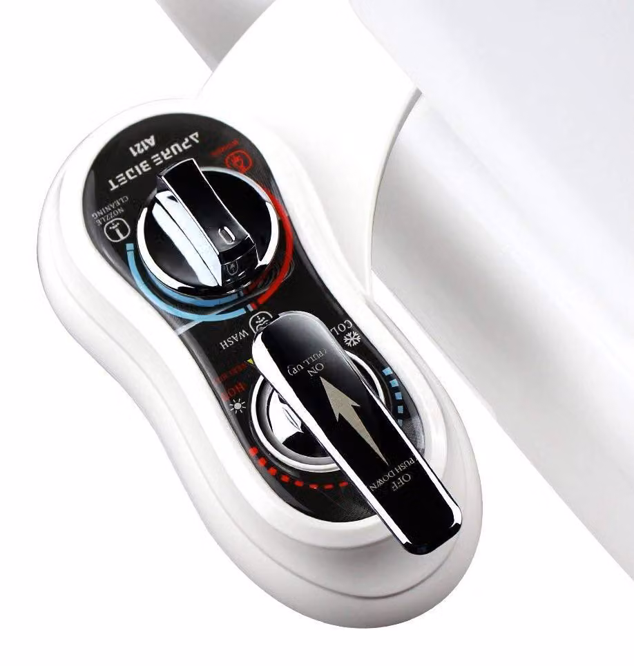 APURE BIDET A121: Accessorio bidet per WC con acqua calda e fredda, dotato di doppia ugello, da installare