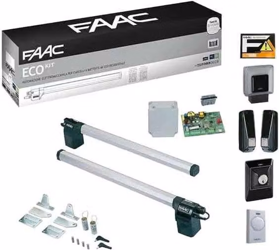 Kit Motore per Cancelli Battenti Eco Kit Faac Colore Argento