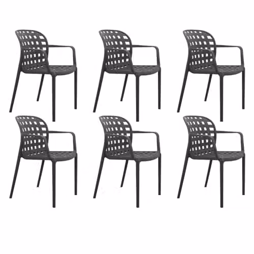 MA MAISON Set 6PZ Sedie in Plastica Resistente - Impilabili, Senza Montaggio, Facili da Pulire, Soggiorno, da Cucina, Seduta Ergonomica, Esterno - 58x57,5x82,5h cm