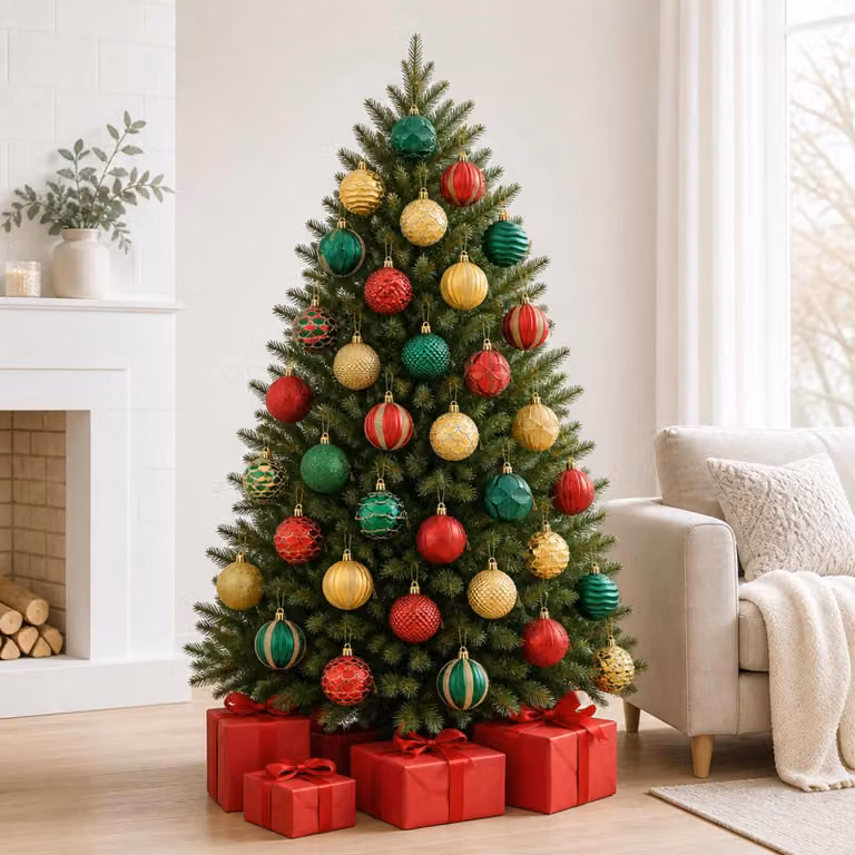 vidaXL Set di Palline di Natale 36 pz Rosso, oro e verde 6 cm