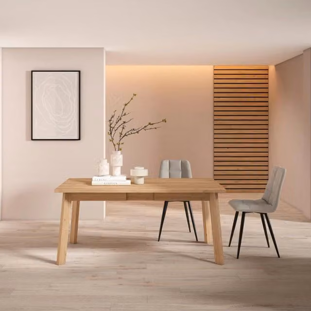 Tavolo da Pranzo, 168x90x74cm, Per 8 persone, Gambe in legno, colore Rovere RF2899