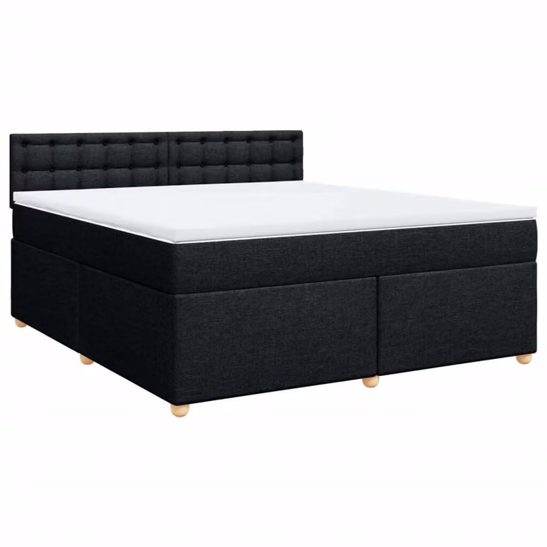 Giroletto a Molle con Materasso Nero 180x200 cm in Tessuto