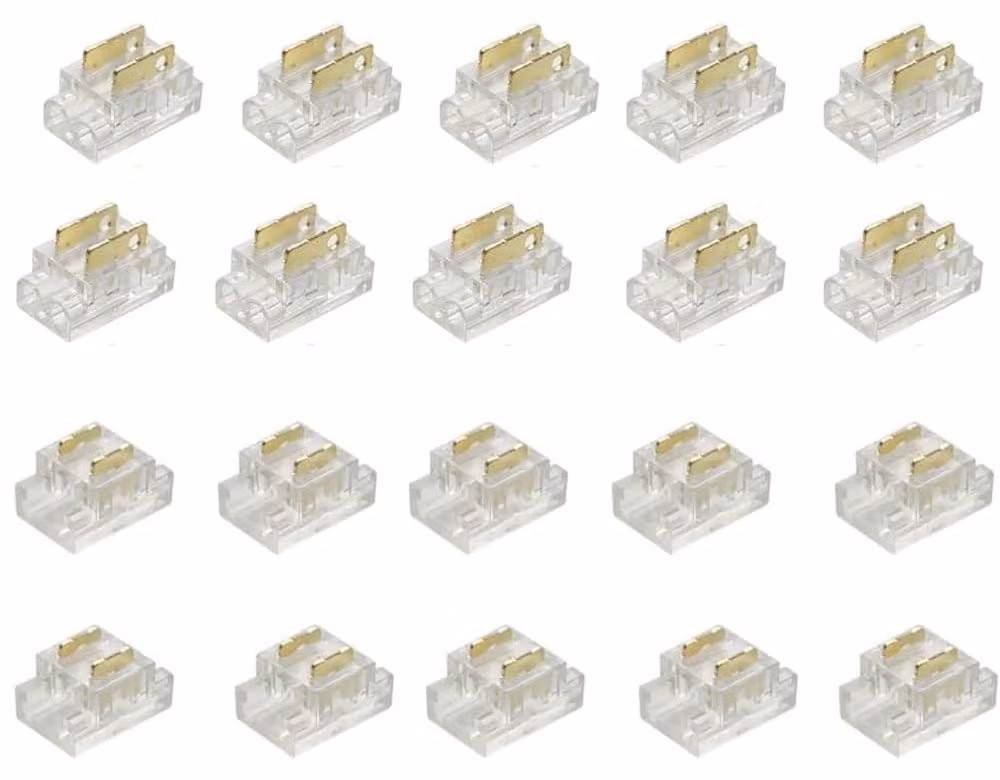 Strisce LED COB, connettore a 2 pin da 5 mm, confezione da 20 pezzi, alimentazione da 5-24 V DC, cavo AWG 22