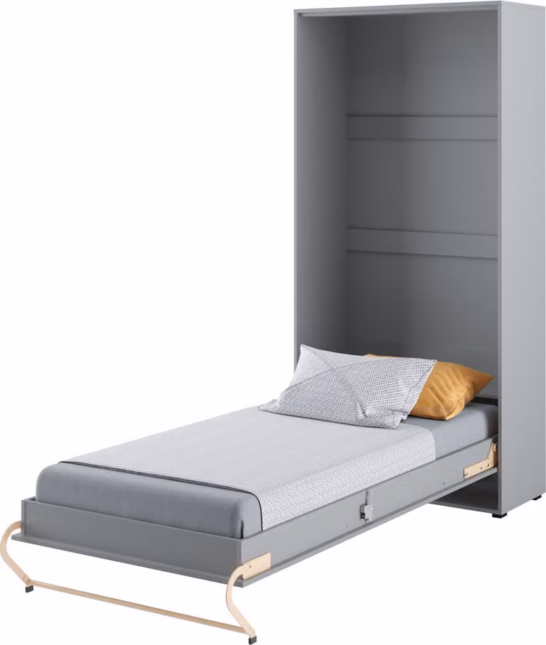 Letto a parete Armadio letto CONCEPT PRO CP-03 Verticale 90x200 GRIGIO OPACO Letto pieghevole a parete, armadio letto pieghevole, armadio con letto pieghevole integrato, letto funzionale