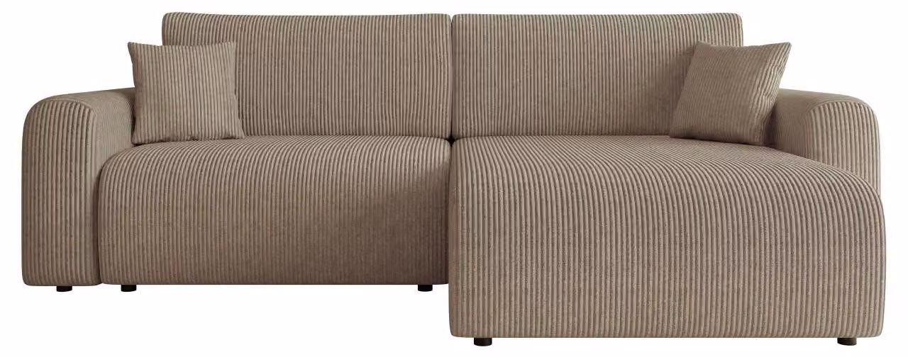 MIRJAN24 Divano angolare Floryn L Cord, angolo imbottito, divano letto a L, divano angolare con box letto (colore: Poso 02)
