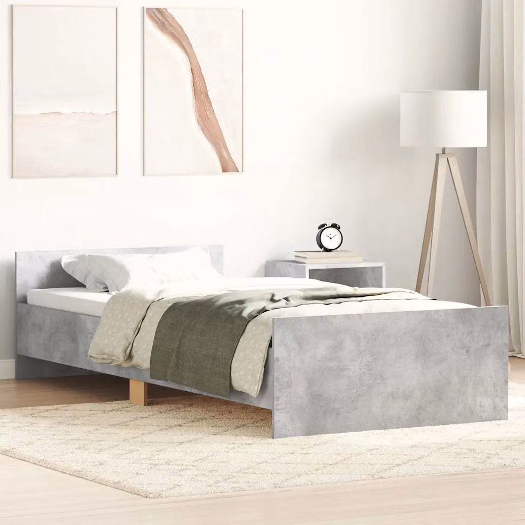 Giroletto vidaXL in legno e multistrato Grigio Cemento L/P: 80 x 190 cm