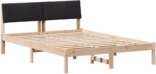 Letto matrimoniale | Letto per adulti | Struttura del Letto con testiera Marrone e nero 140 x 190 cm