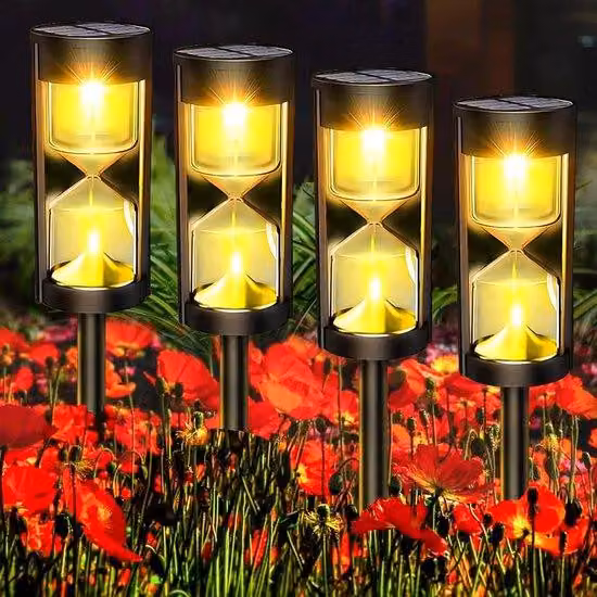 Set da 4 luci da giardino a energia solare con batteria ricaricabile da 800 mAh, impermeabili IP65, accensione automatica