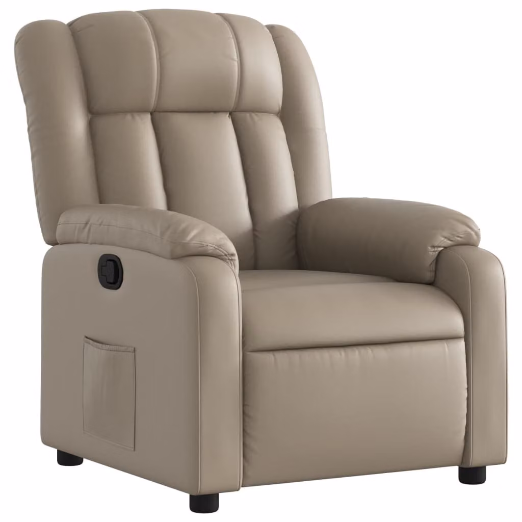 Poltrona Reclinabile Cappuccino in Pelle finta