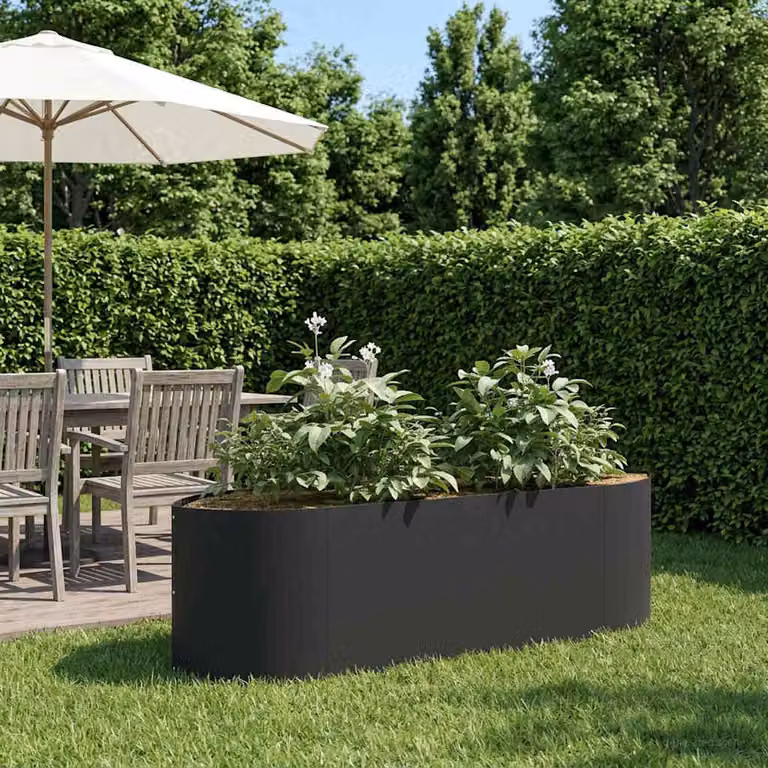 Letto rialzato da giardino vidaXL in acciaio nero L: 140 cm, P: 40 cm, H: 40 cm