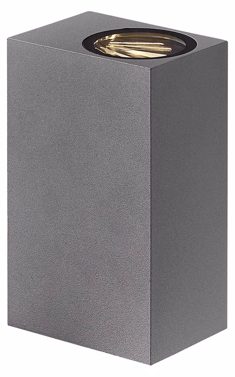 Lampada da parete esterna a LED, 2x5W, 3000K, 2x370 lumen, grado di protezione IP44, colore grigio