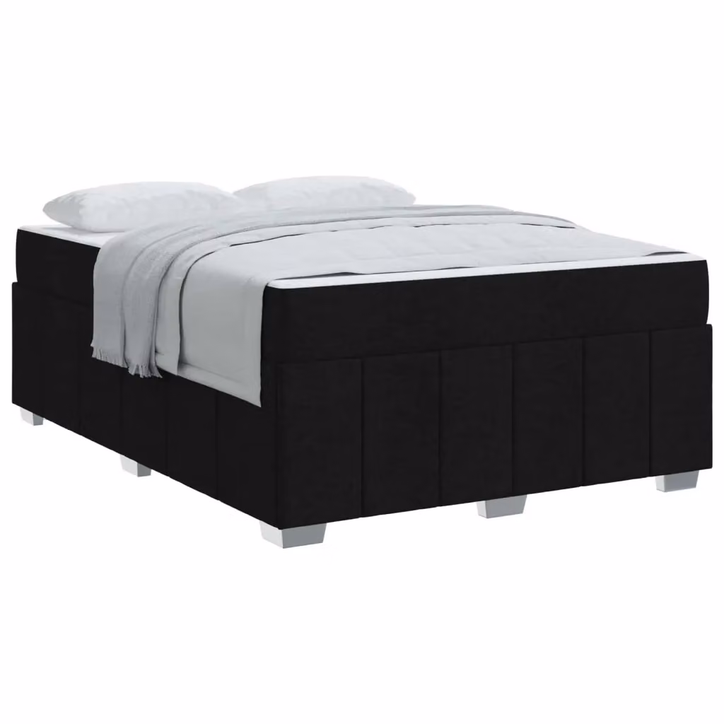 Letto con materasso vidaXL in tessuto nero L 140 x P 200 cm – 2