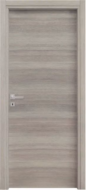 Porta Moderna Iperbriko Modello Microtec in MDF Grigio, Reversibile, L: 90 cm, H: 210 cm
