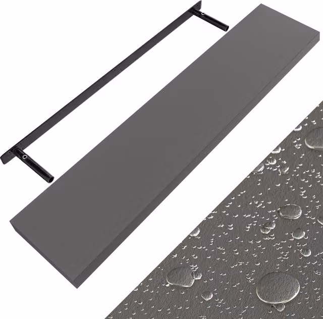 Mensola da parete CASARIA grigio lucido con finitura rovere, L: 110 cm – 1