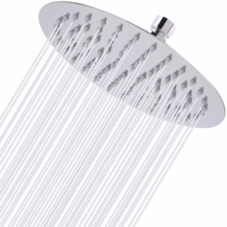 Doccia a pioggia da 20 cm, acciaio inossidabile 304, alta pressione, rotonda, cromata, installabile a parete o a soffitto