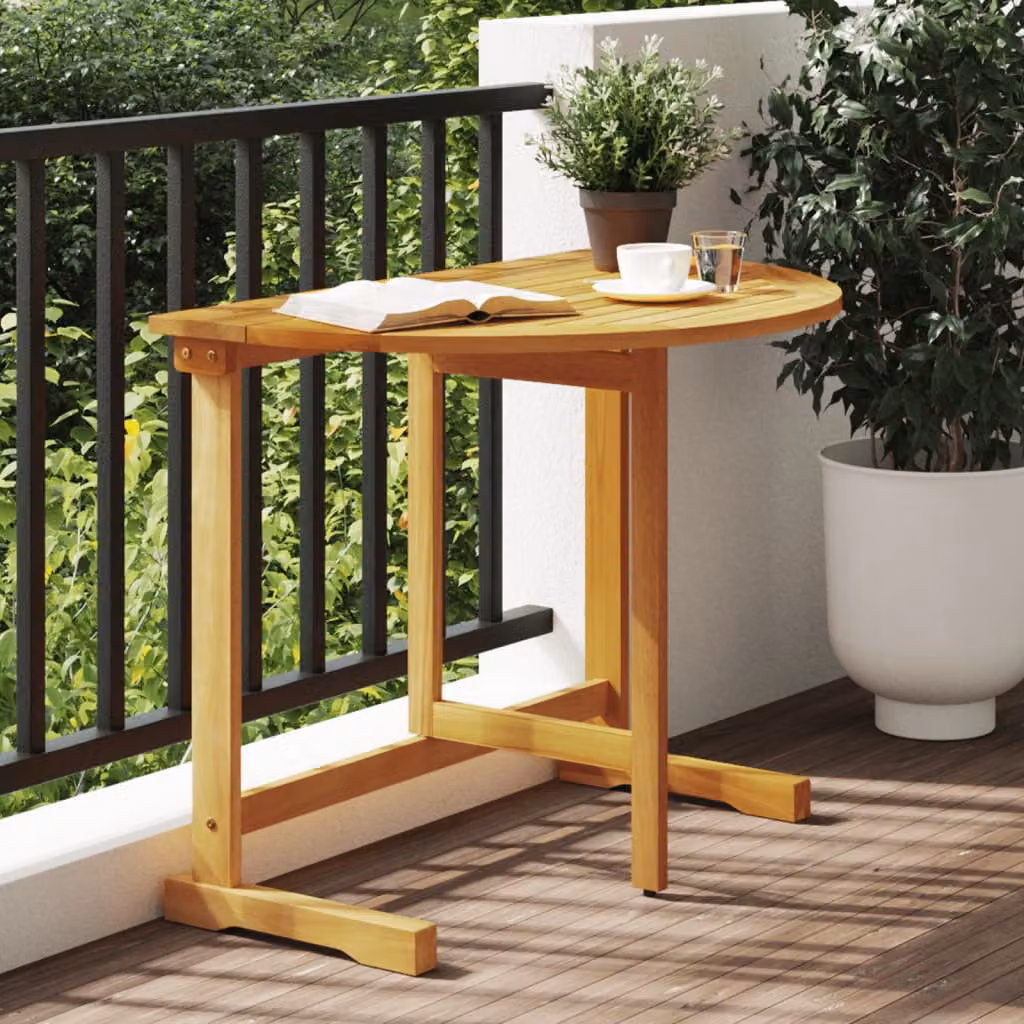 vidaXL Tavolo da Balcone e Giardino Pieghevole in Legno di Acacia Marrone L: 90 cm, P: 60 cm, H: 72 cm