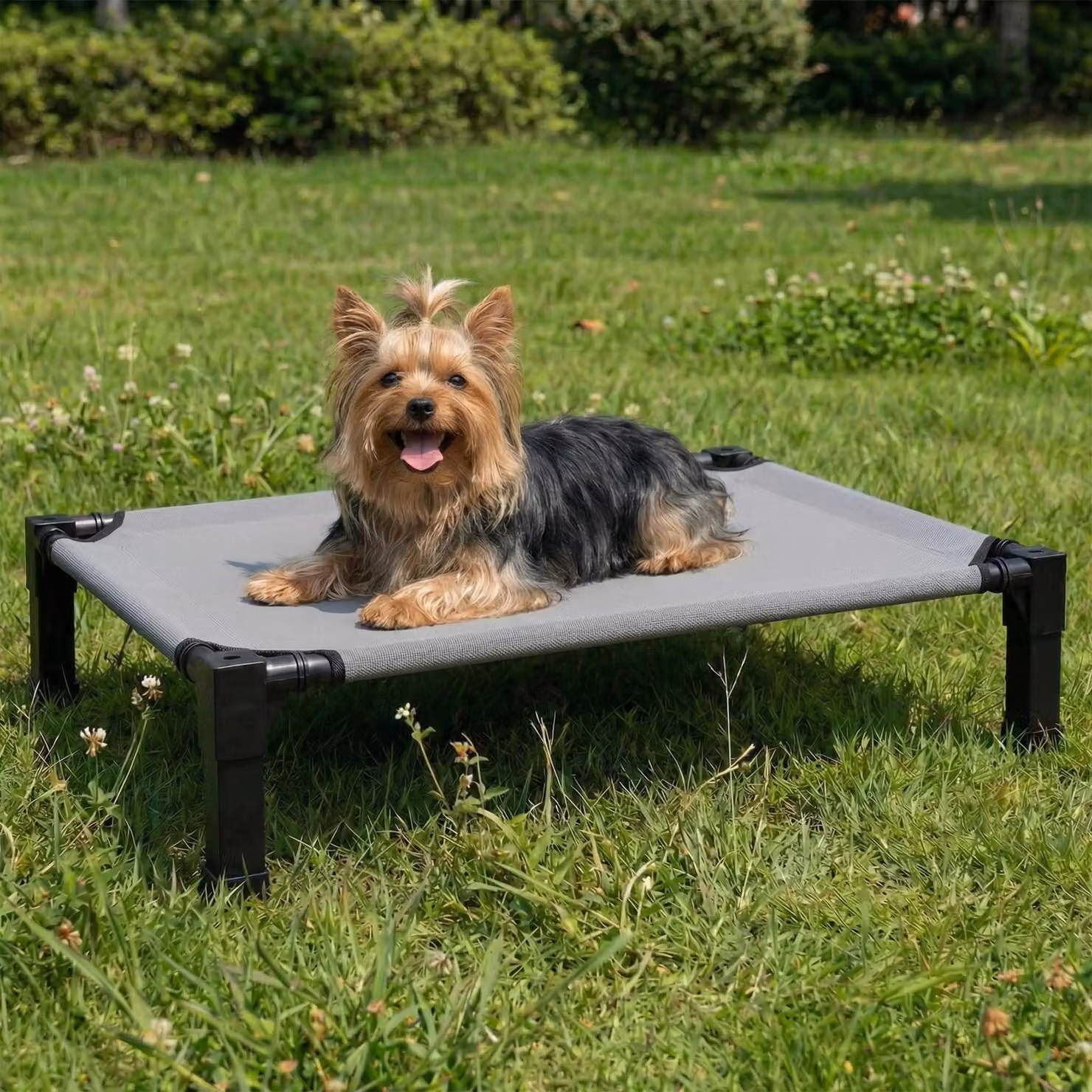 Letto rialzato per cani - Tessuto a rete traspirante, taglia M, 90x63x19 cm