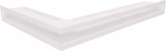 Griglia di ventilazione angolare per camino Loft Angle destra Outinfire in acciaio inossidabile bianca L: 60 cm, P: 40 cm, H: 6,4 cm