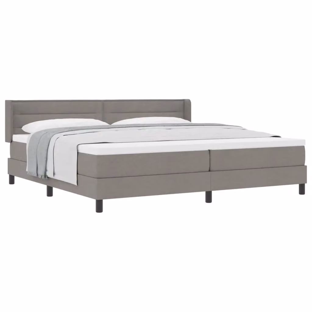 Letto a molle con testiera Talpa vidaXL in tessuto beige o grigio L/P/H: 200 x 200 x 28 cm – 2