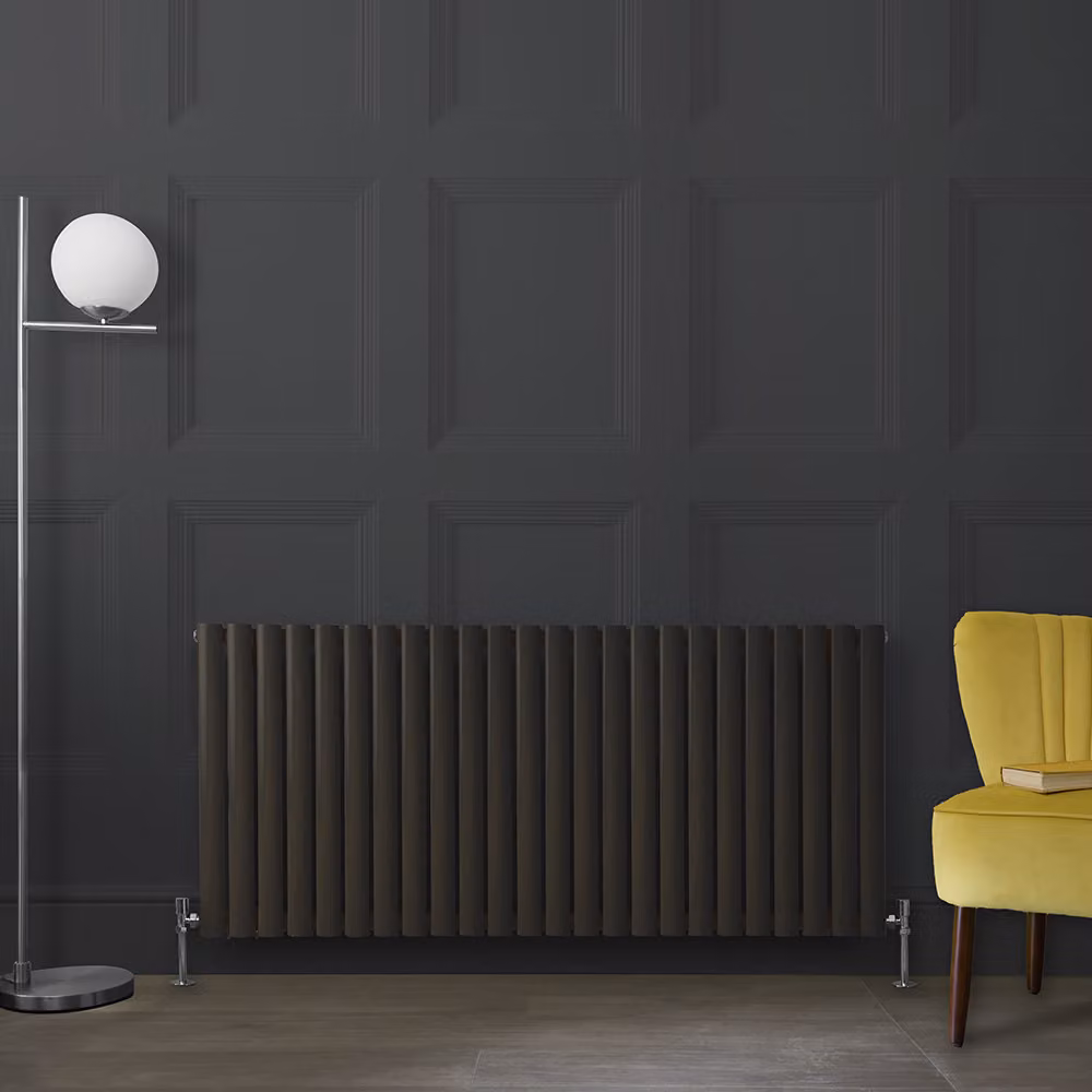 Radiatore di Design Orizzontale Grigio (Carbon Grigio) - 635mm x 1416mm - Pannello Doppio  - Revive