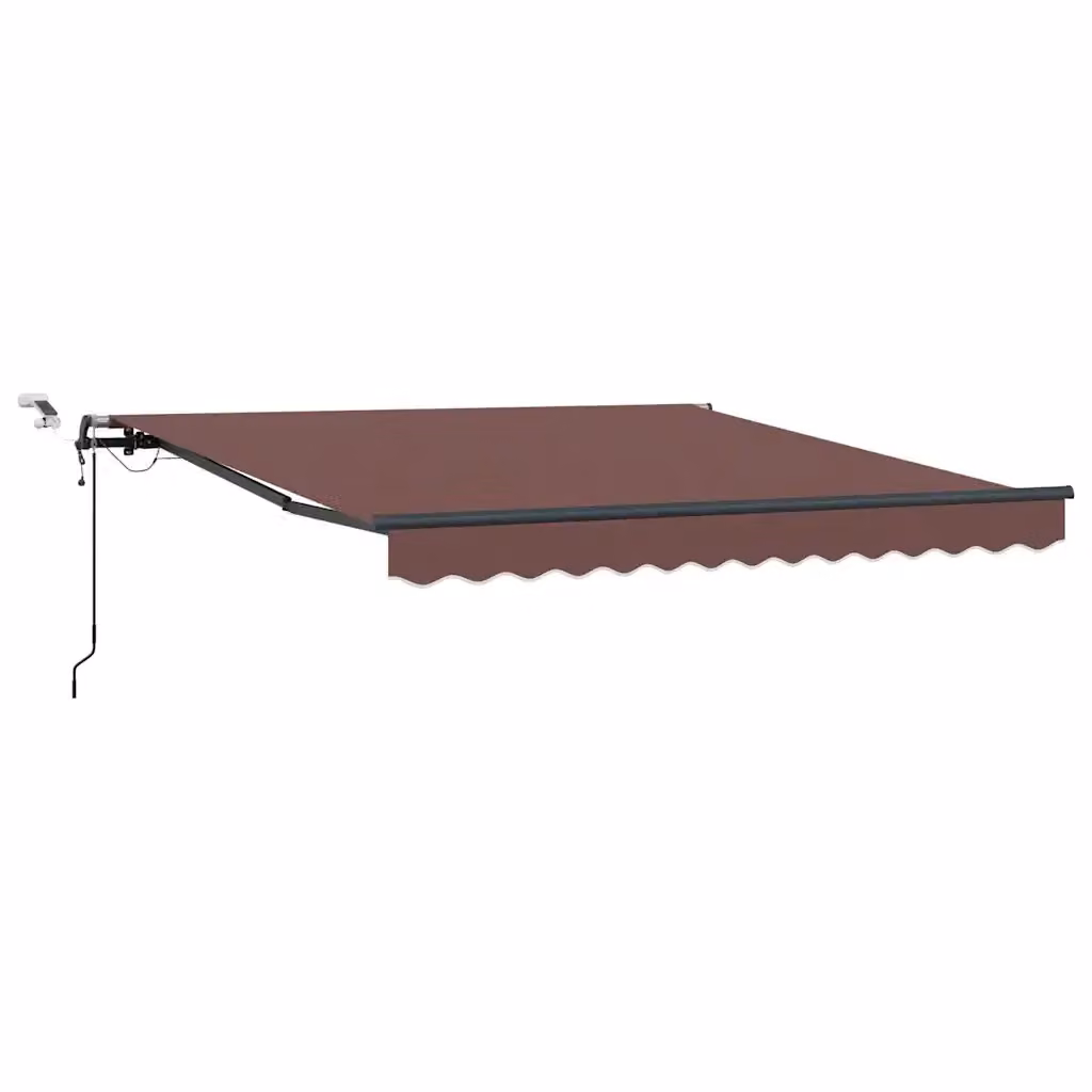 Tenda da sole retrattile automatica Videx con LED in alluminio e poliestere, colore marrone antracite, L: 300 cm, P: 250 cm – 2