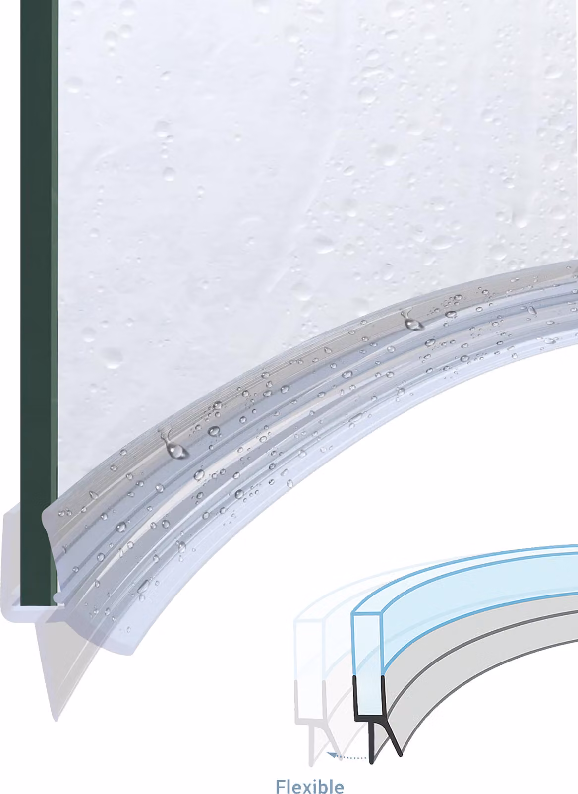 Guarnizione per box doccia semicircolari DK13 (6-7 mm) 100 cm Guarnizione di ricambio per box doccia