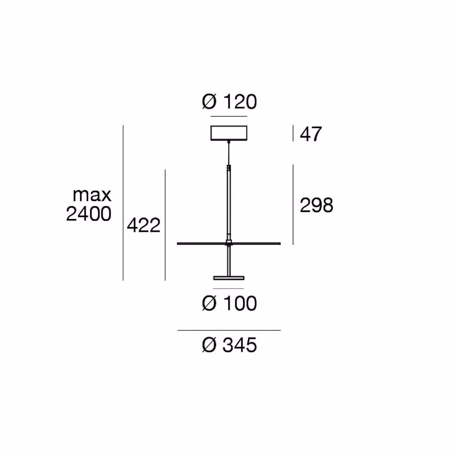 Linea Light Lampada LED a sospensione Stilo_P, nera, Ø 35 cm, IP40 dimmerabile, Nero, Soggiorno / Sala da pranzo, Alluminio, Moderno