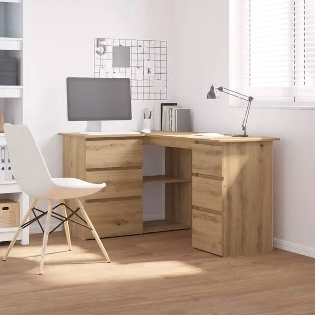 Scrivania Angolo Rovere Artigianale 145x100x76 cm Truciolato 855963