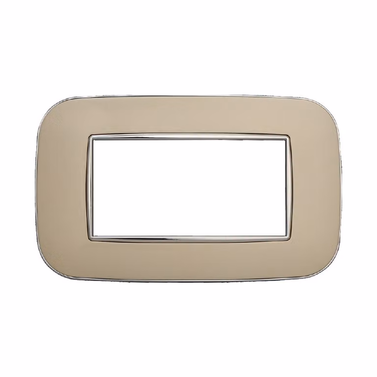 Placca compatibile Bticino Axolute 4 moduli plastica colore sabbia Orbis serie Moon Ettroit AN91409