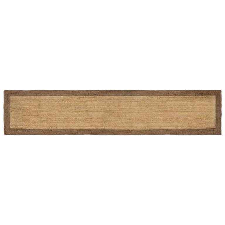Tappeto in juta lavabile per zona e corridoio, design moderno, Grigio, L: 400 cm, P: 80 cm
