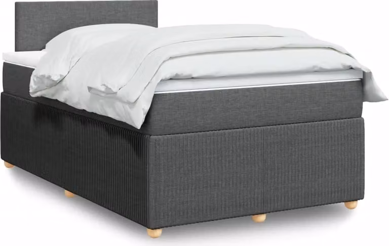 Maison Exclusive - Letto boxspring con materasso grigio scuro 120x200 cm tessuto
