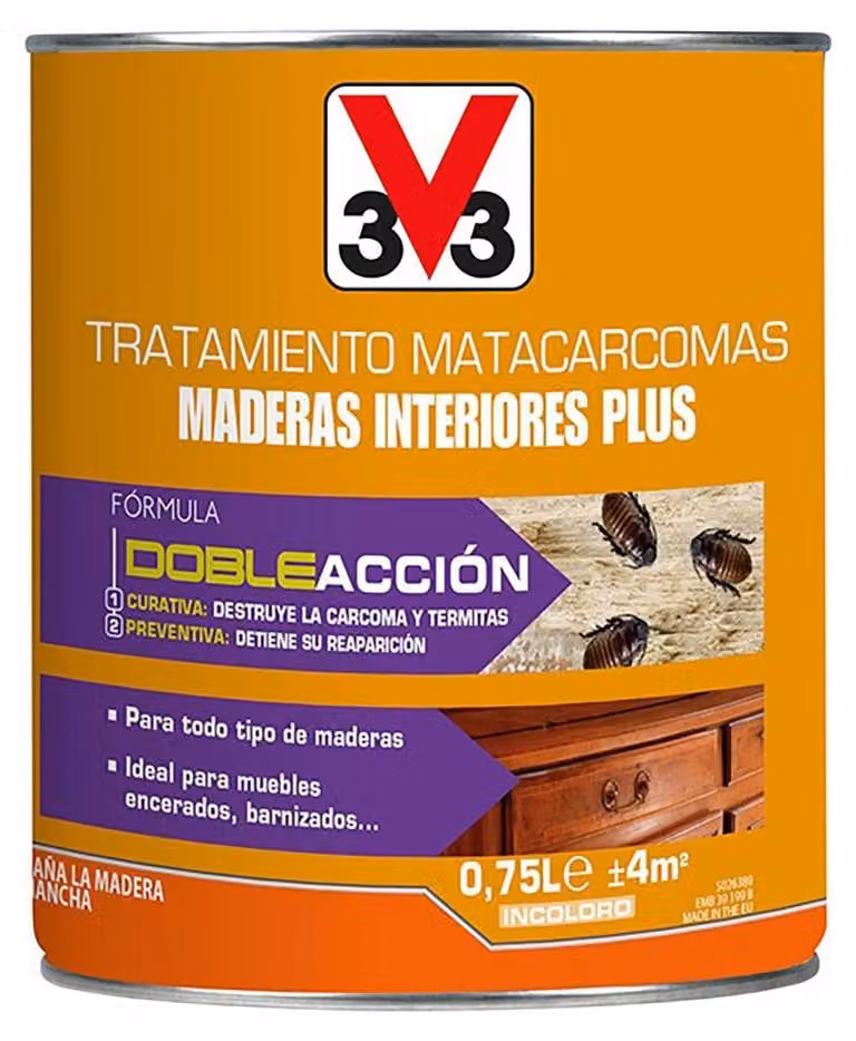 V33 Trattamento anti-tarli 750 ml: elimina tarli e larve, preventivo e curativo - V33