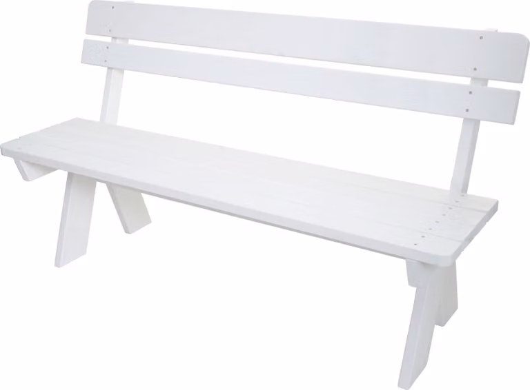 Panchina da giardino HWC-L66, panchina in legno, panchina da parco, qualità per la ristorazione, legno massello 148 cm ~ bianca
