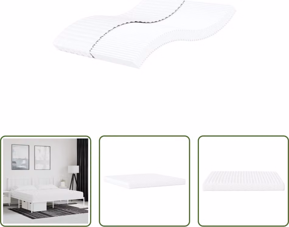 The Living Store Materasso in schiuma bianco 200x200 cm Grado di rigidità H2 H3