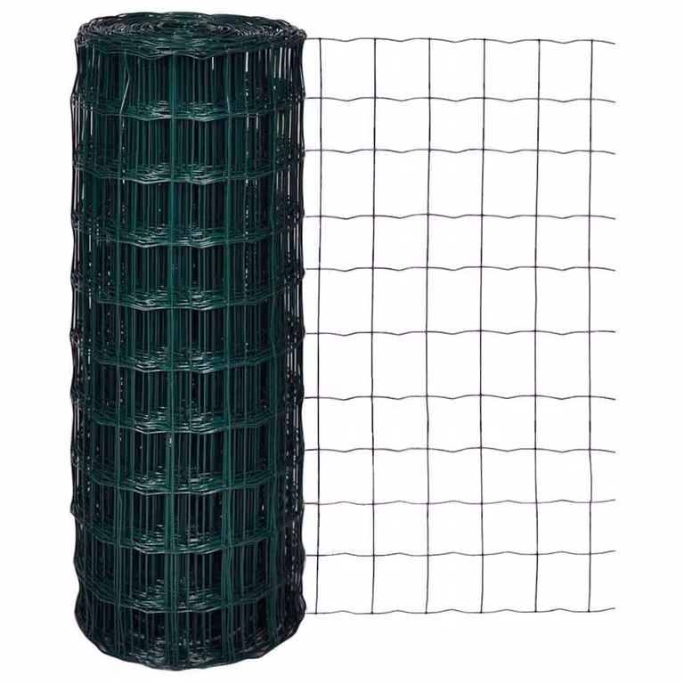 Recinzione Europea vidaXL in acciaio rivestito in PVC, Verde, L: 2,5 m x H: 1,0 m