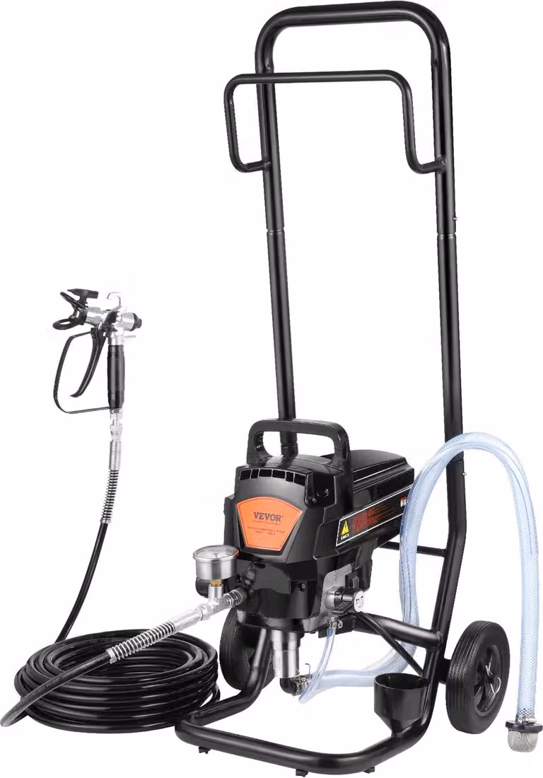 Spruzzatore airless a cavalletto, 950 W, 3000 PSI, spruzzatore di vernice elettrico con carrello