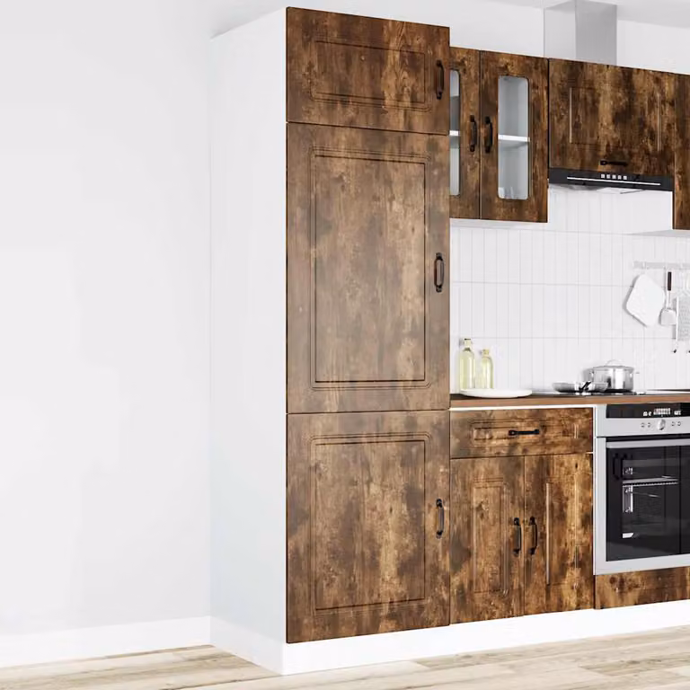Armadio da Cucina Moderno vidaXL Kalmar Rovere Fumo in Legno MDF Marrone L/P/H: 60 x 57 x 207 cm