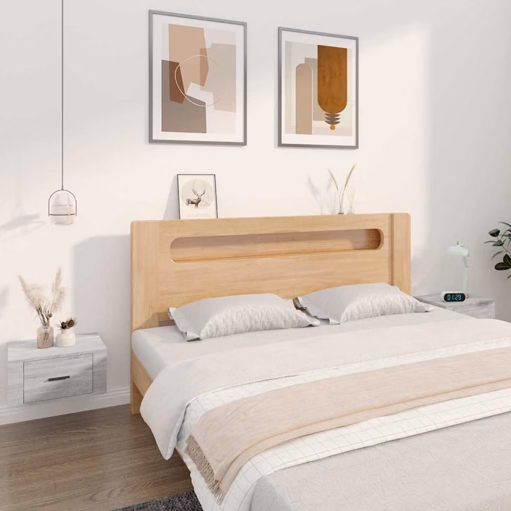 Set di 2 comodini da muro vidaXL in stile moderno, colore grigio Sonoma, L 50 cm x P 36 cm x H 25 cm