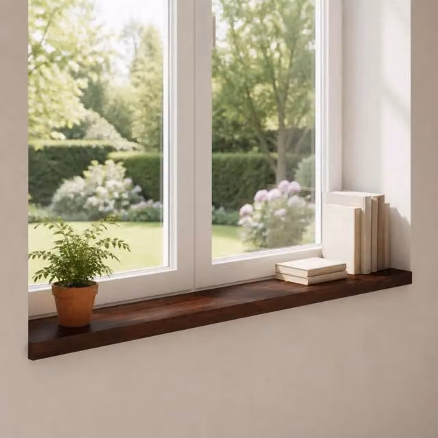 Set di 2 soglie per finestre in legno marrone vidaXL L: 160 cm, P: 20 cm, H: 2 cm