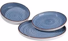 Servizio piatti Vertigo Amicasa in stoneware da 18 pezzi colore azzurro
