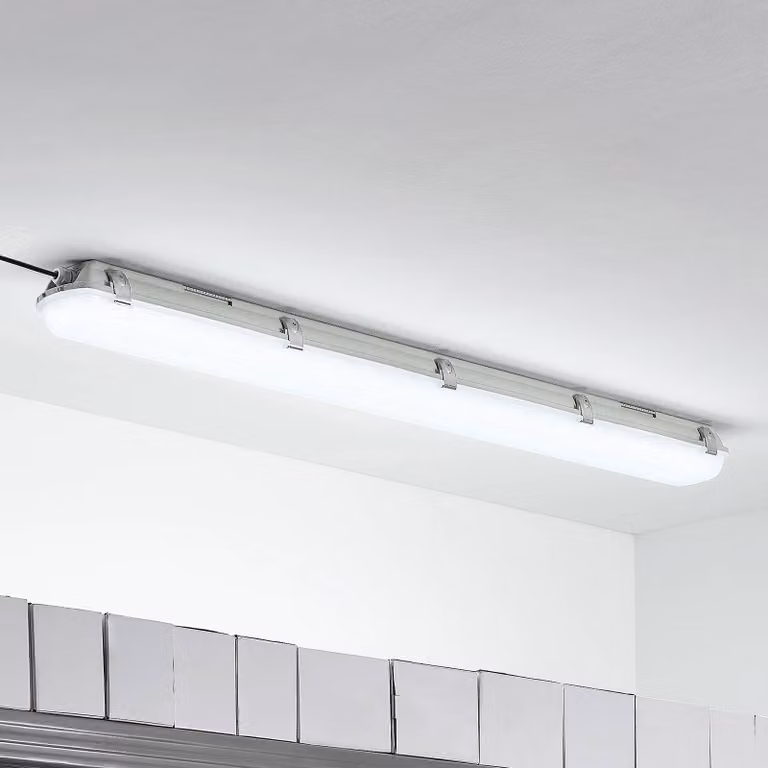 Arcchio Rao lampada LED stagna, 121,5 cm, Bianco / Opale, Bagno, Plastica, Moderno, Lampade resistenti all'umidità