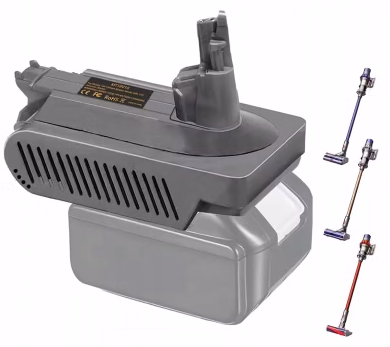 Rosfix Adattatore – Convertitore Batteria 18V per Dyson V10 | Materiale ABS, Sistema di Protezione | Compatibile con Makita BL1840, BL1850, BL1860