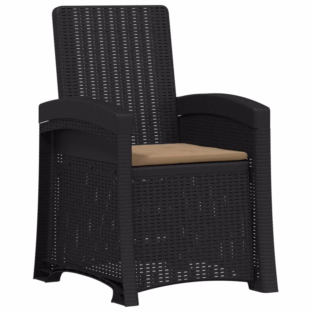 Sedia da giardino reclinabile vidaXL in effetto rattan color antracite e beige per esterni e balconi – 2