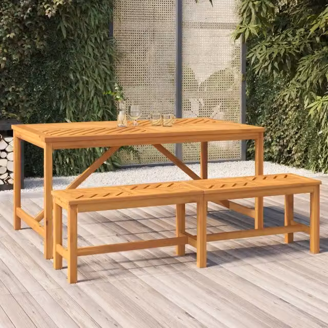Panca da esterno e da corridoio Design Mania in legno massello di acacia marrone L: 150 cm, P: 45 cm, H: 45 cm