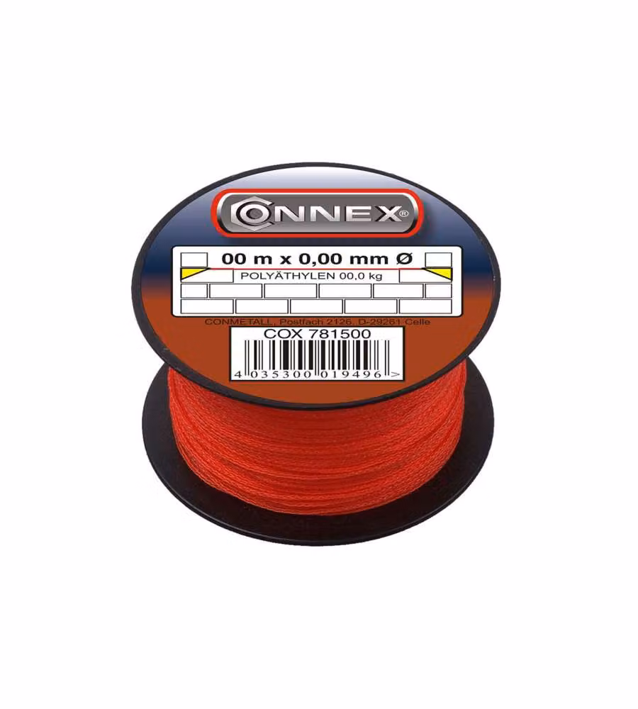 Spago per muratore in polietilene rosso 0,1 mm. 50 mt.