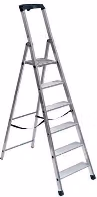 Scala a libretto multiuso Facal Maxi En 131 in alluminio color argento, H: 228 cm, 10 gradini da 11 cm
