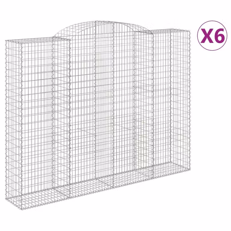 Cesti Gabbioni ad Arco 6 pz 300x50x220/240 cm Ferro Zincato