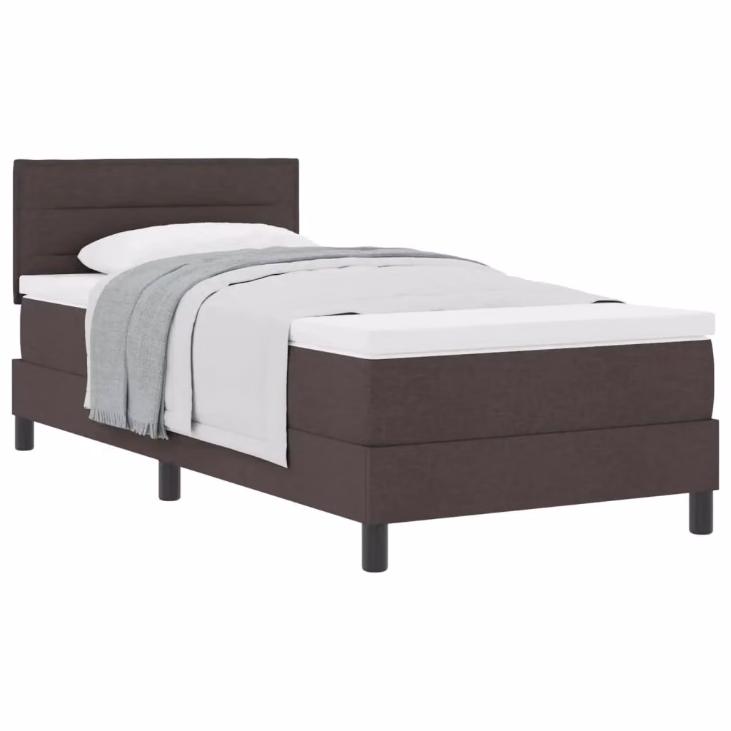 Letto Ibrido con Testiera in Tessuto Marrone vidaXL L/P: 90 x 200 cm – 2