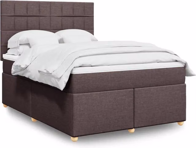 Letto Ibrido Moderno vidaXL con Materasso e Illuminazione Sotto il Letto L/P: 160 x 200 cm Marrone e Bianco