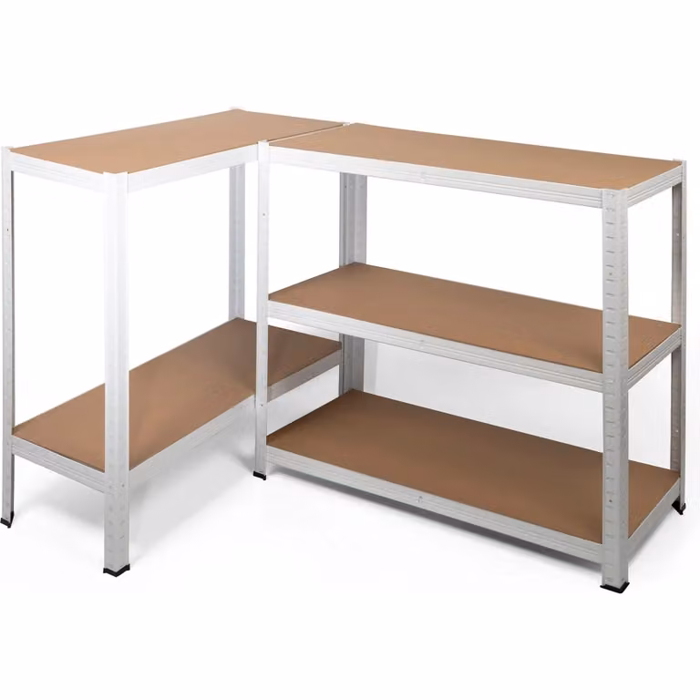 Scaffale Multiuso VESTIAMO CASA in metallo e MDF Bianco con 5 ripiani, H 180 x L 90 x P 40 cm